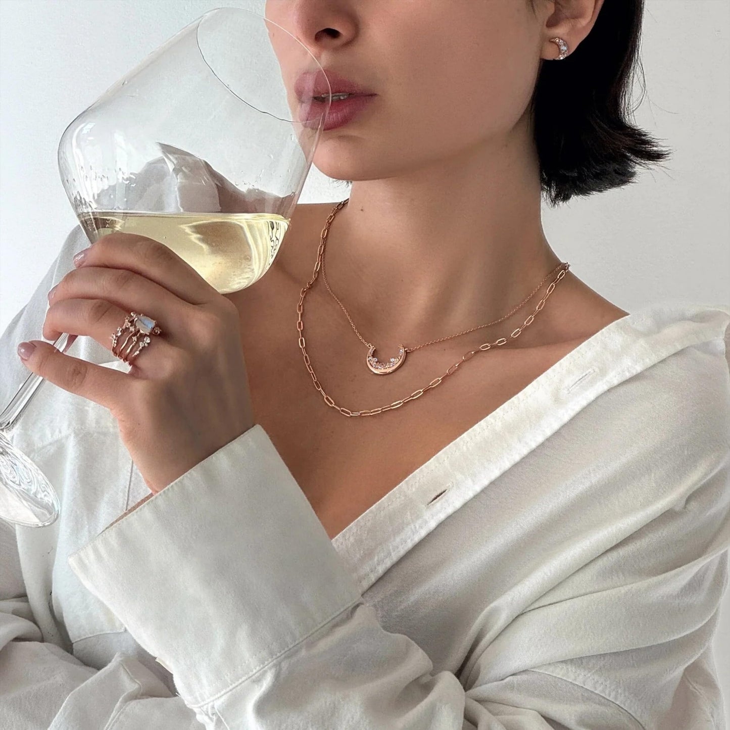Moon Magic - Authentic Moonstone Necklace for Women | Onyx, Black Obsidian Necklaces/Real 925 Sterling Silver/18k Rose and Yellow Gold Enchanted Crystal Necklace for Women | Genuine Gemstone Jewelry