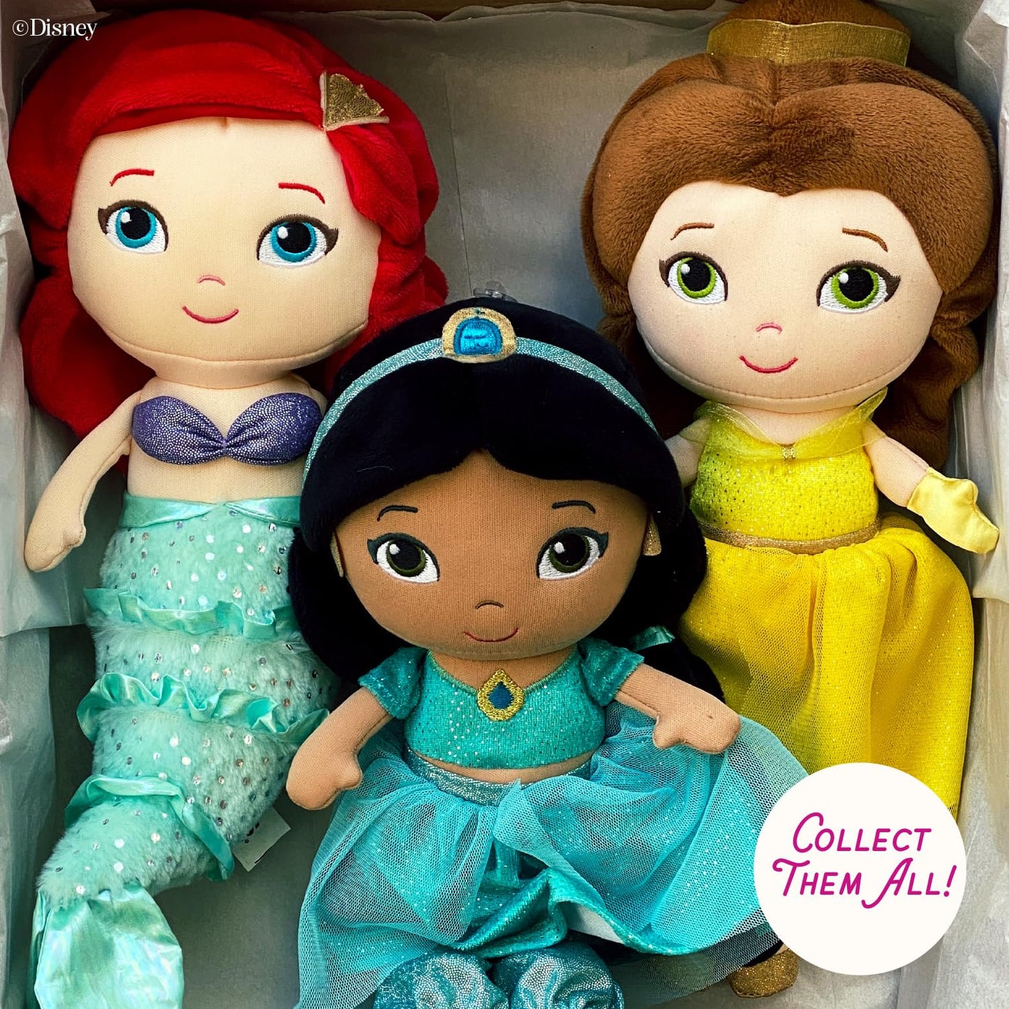 Kids Preferred Disney Baby - Belle 12" Plush Doll with Musical Sounds - Beauty & The Beast Collectable Stuffed Animal for Babies, Toddlers and Kids