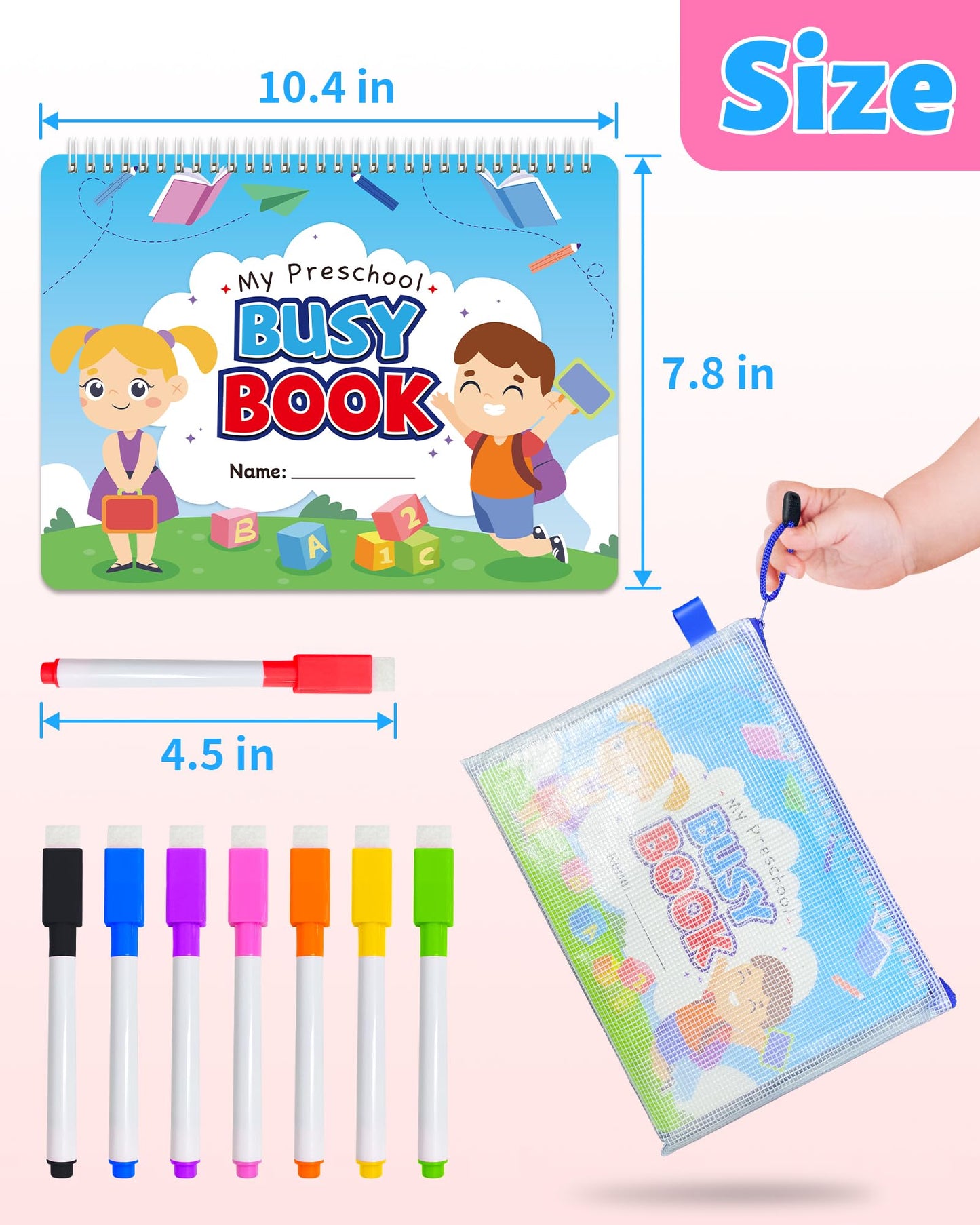 Benresive Busy Book for Toddlers 3-5, Montessori Preschool Learning Activities Book, Educational Sensory Travel Toys for Kids, Birthday Gifts for Boys Girls Ages 3+