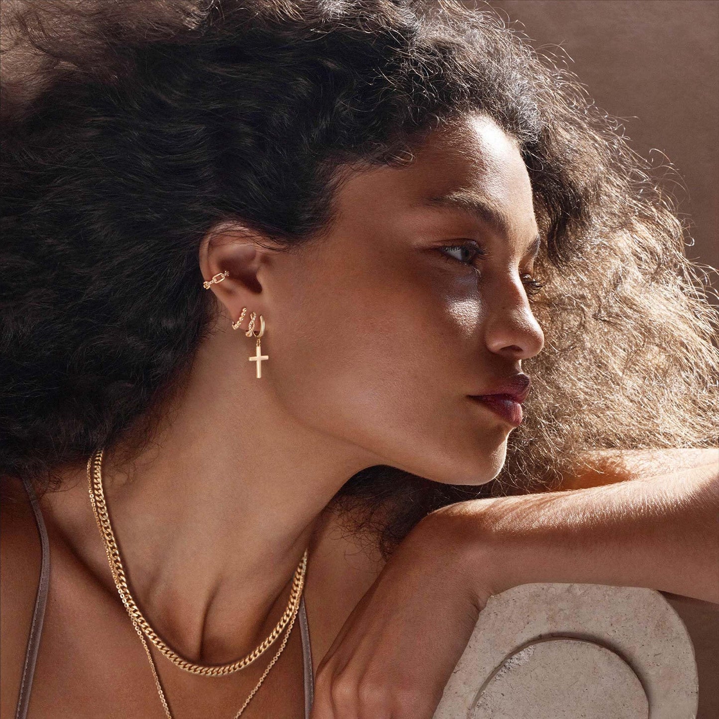 Gold Dangle Drop Hoop Earrings for Women Men Gold Plated Dainty Earrings Hypoallergenic Star Cross Huggie Hoops Jewelry for Everyday Wear