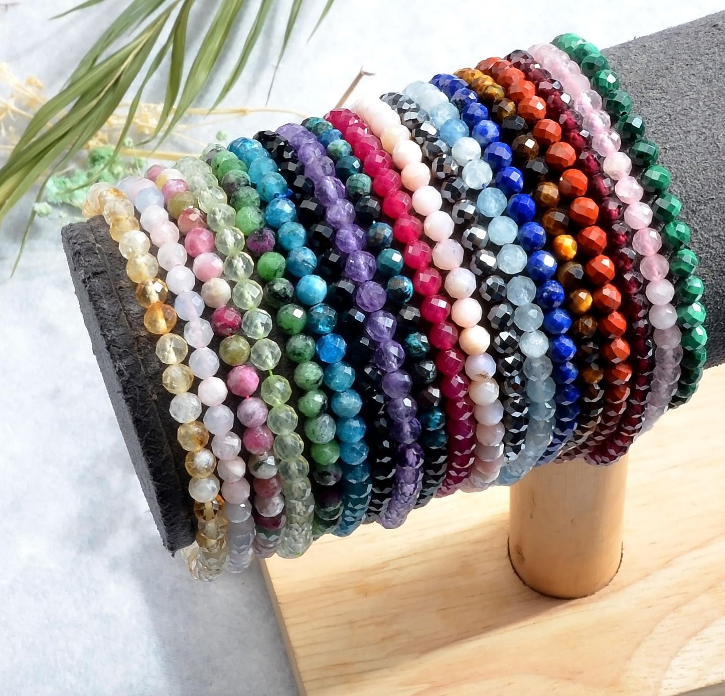 MASSIVE BEADS Natural Genuine Gemstone Beads Healing Crystal Chakra Reiki Jewelry Faceted Round Beads Bracelets (Black Obsidian, 3mm)