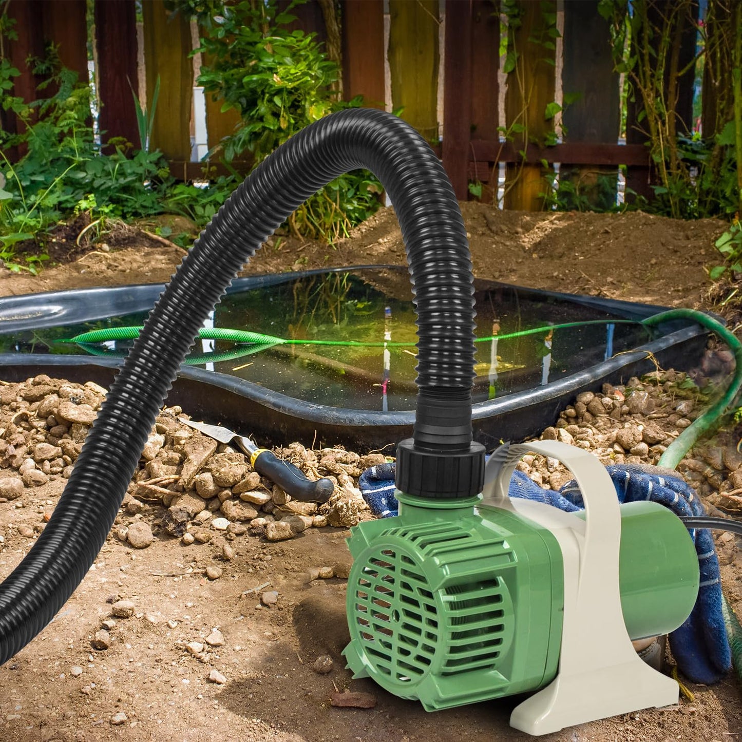 Prostormer 1/10HP Submersible Pond Pump, 3300GPH High Flow Water Pump with 9ft Lift Height, Garden Pumps, for Ponds, Fountains, Waterfalls, Hydroponics, Fish Tanks