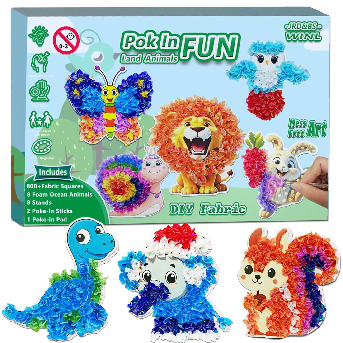 JRD&BS WINL Poke A Dot Art Kit - Magical Animals Theme No-Mess DIY Craft for Kids Mess-Free Fun for Kids, DIY Wood Craft Kits, Creative Activity, Christmas Gifts for Girls & Boys Ages 4