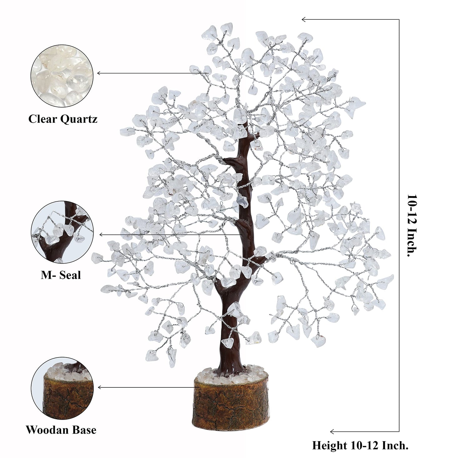 Crocon® Clear Quartz Crystal Tree Birthday Gifts for Women, Men, Friends Healing Crystals Tree of Life Sister Gift for Her, Home Decor, Gift for Mom, House Warming Gift New Home Unique Gifts Idea
