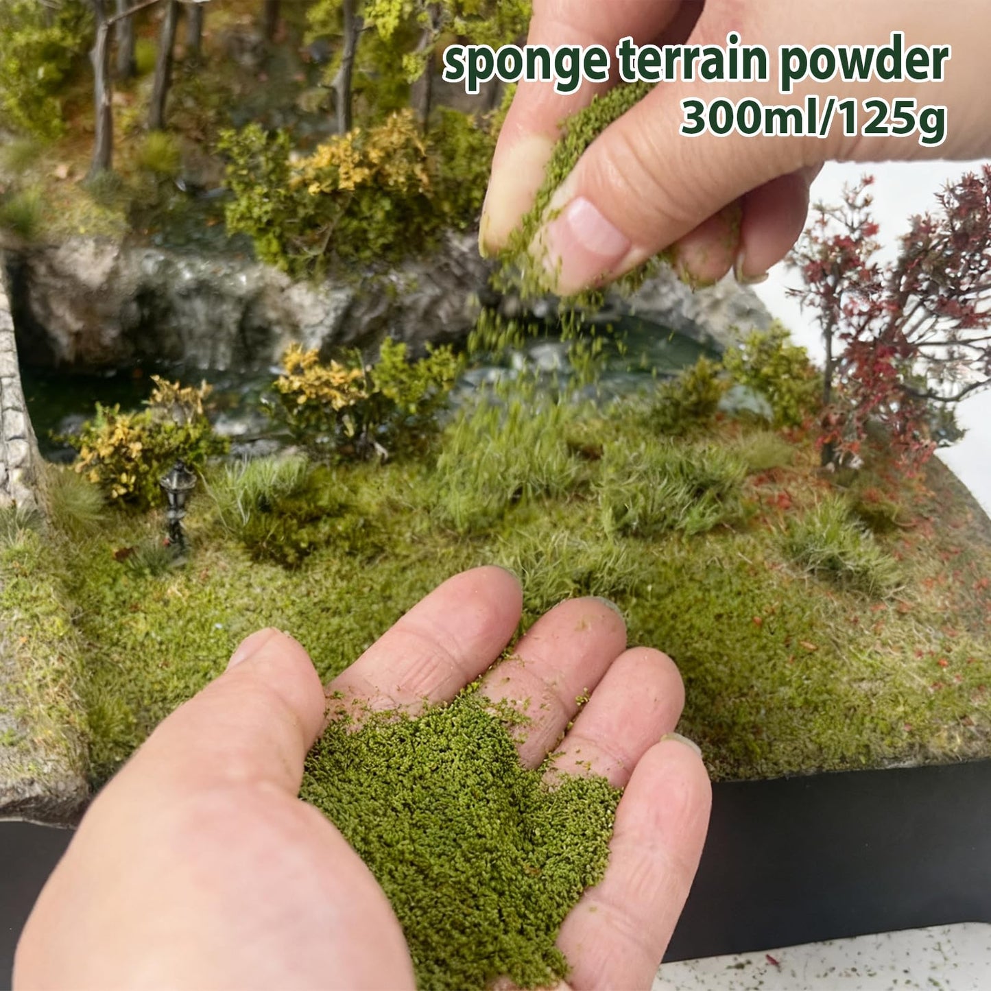 ZZZ SAN ZHI Model Terrain Sponge Grass Powder - 300ml/125g 12 Colors with Shaker Bottle for Diorama, Railway & Car Miniature Scene Building (HP01)