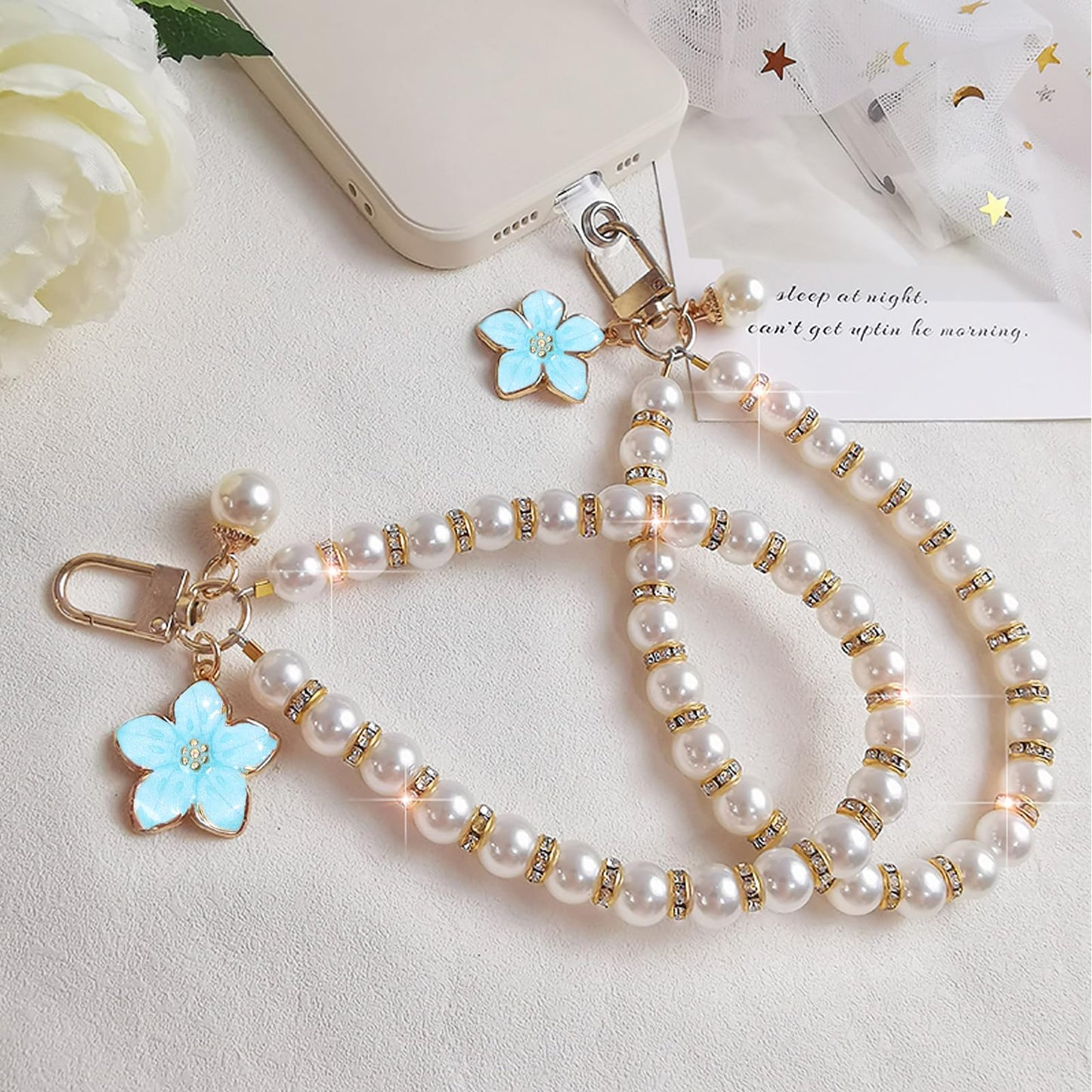 Tupalizy 100PCS Small Flower Enamel Charms Cherry Blossom Decor Gold Plated Pendant for Bracelets Necklaces Earrings Jewelry Making Findings Purse Keychains DIY Crafts Handmade Gifts Accessories,17x14mm,Blue