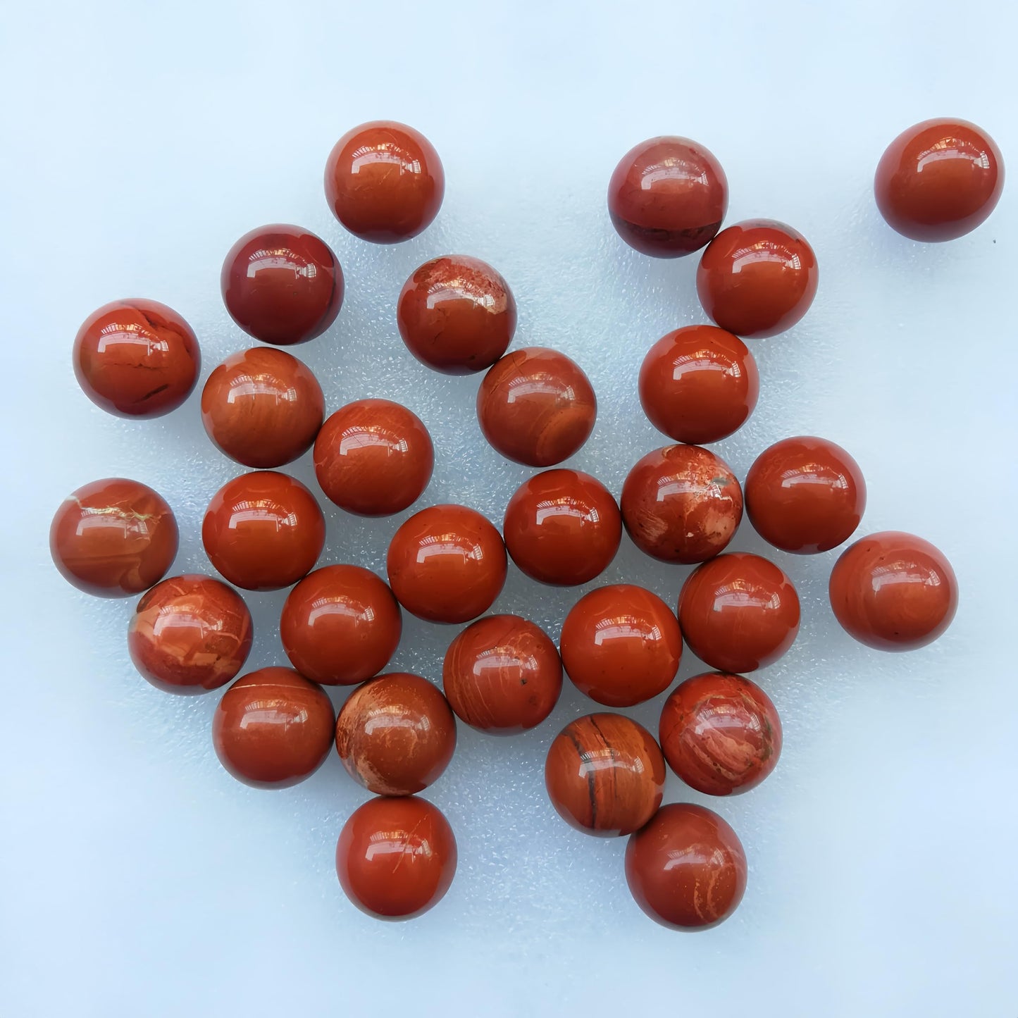 Sunshcat Natural Red Jasper 0.78 Inchs Crystals and Healing Stone Ball Set,Home Desktop Feng Shui Array Decoration(7 Pieces) 