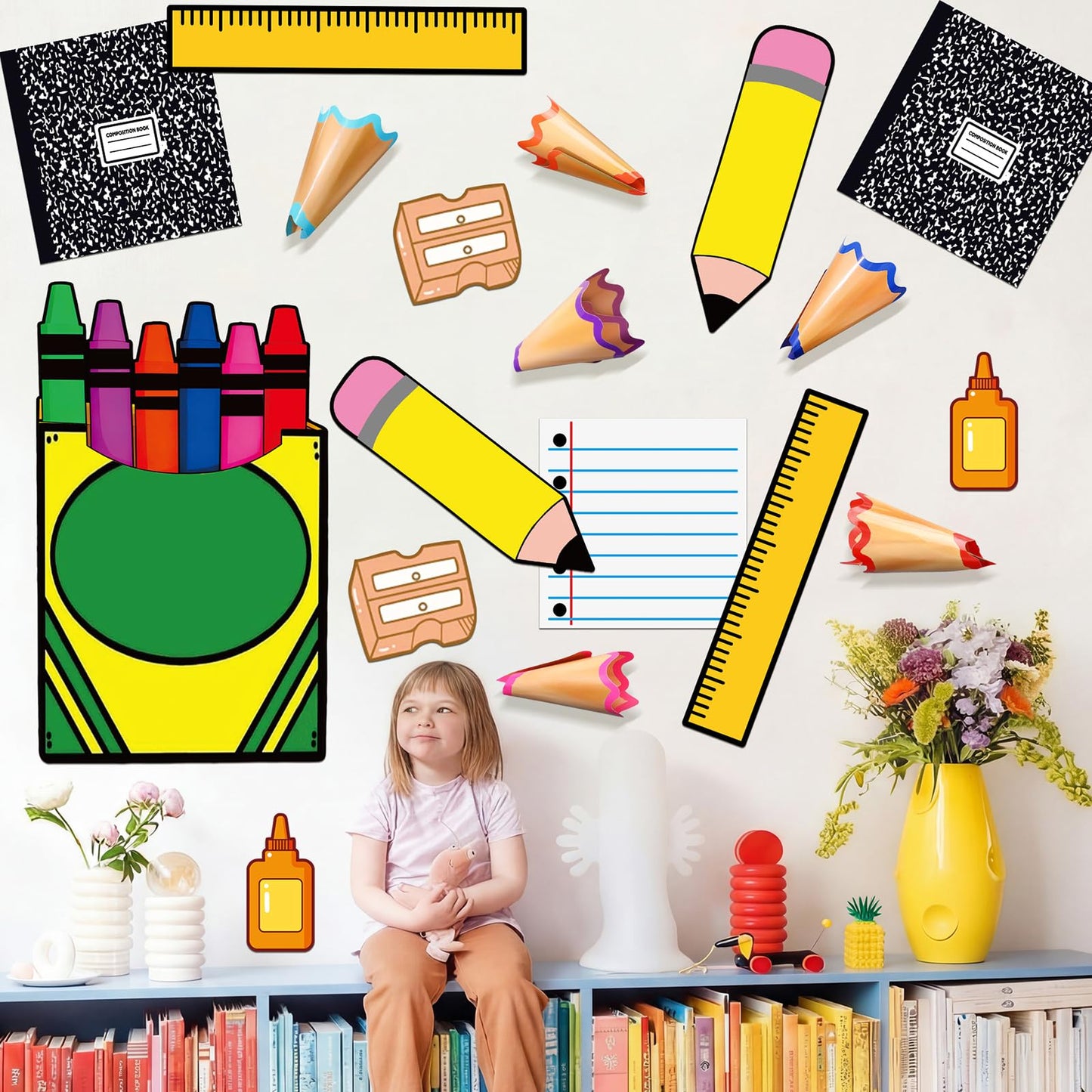 Frienda 24 Pcs Preschool Graduation Party Decoration Pre-k Large DIY Backdrop Photo Booth Prop Classroom Bulletin Board Decorations Cardstock Cut-Outs Cards Kit Wall Decor Kindergarten Party Supplies