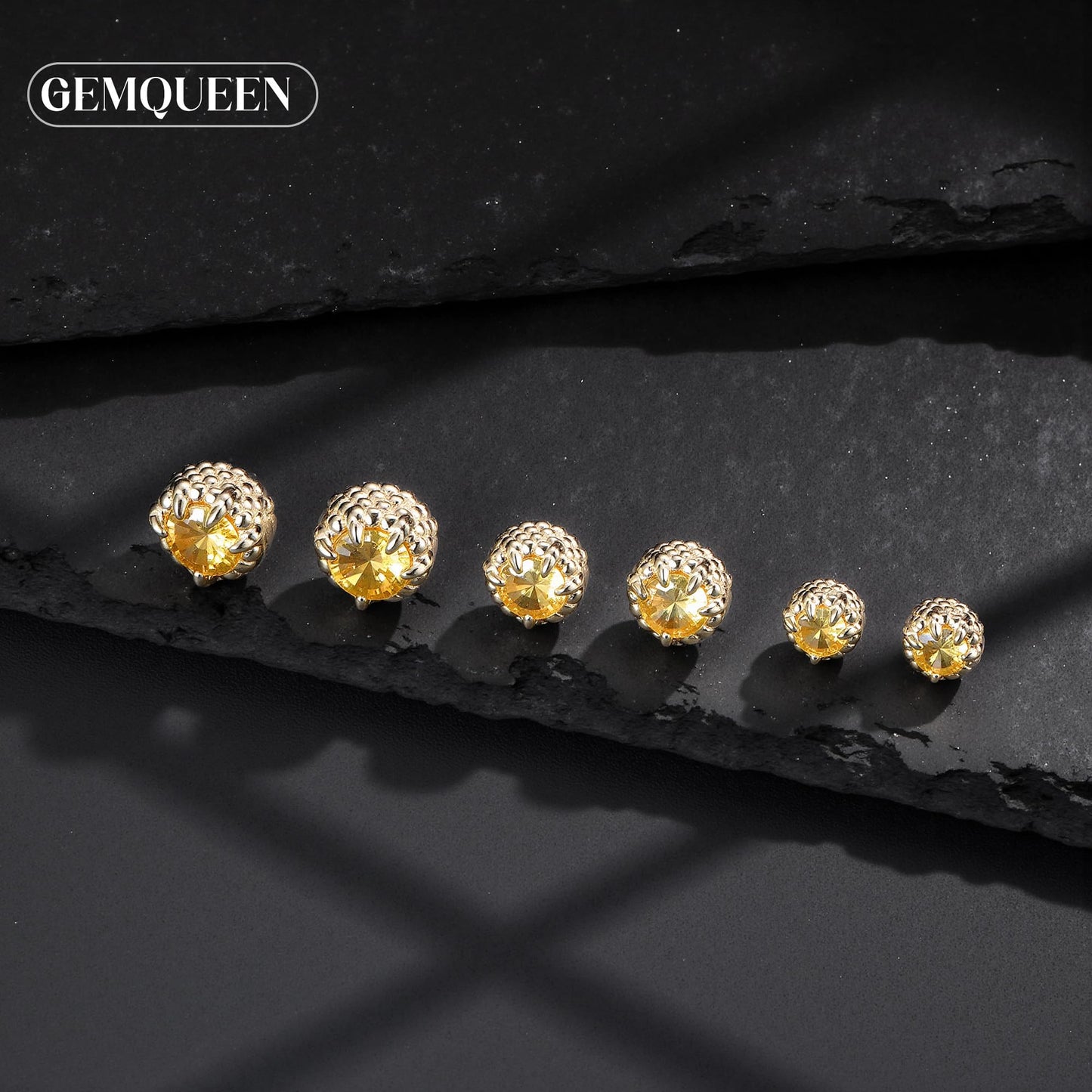 GEMQUEEN Magnetic Earrings for Men Women - 5A Shiny CZ Dragon Claw Punk Hypoallergenic Stainless Steel Non Piercing Clip on Fake Earrings Studs 5MM Not Easy to Fall