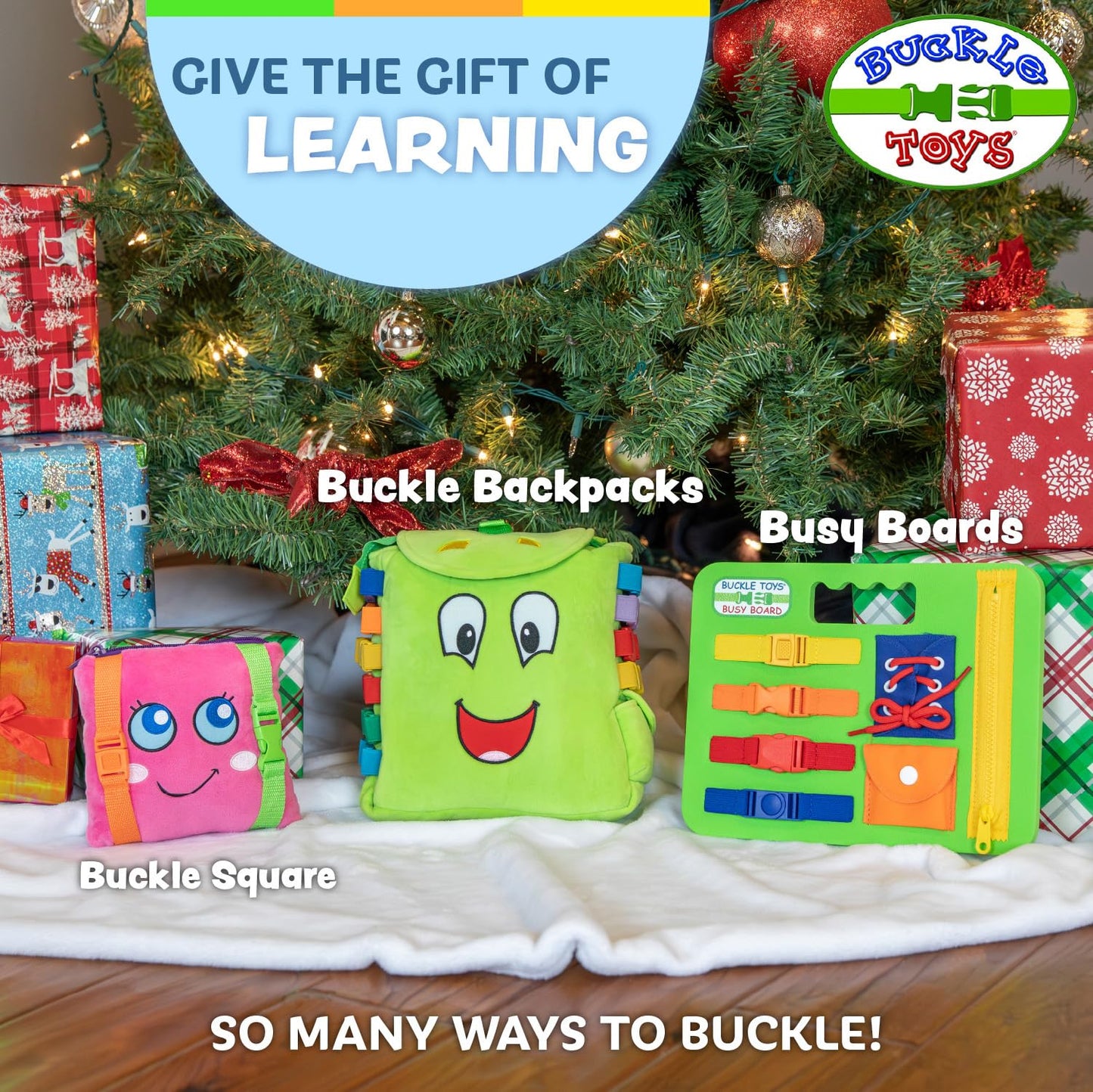 Buckle Toys Barkley Dog - Plush Animal Learning Toy - Develop Fine Motor Skills - Counting and Color Recognition Stuffed Animal - Perfect Travel Toddlers Essentials