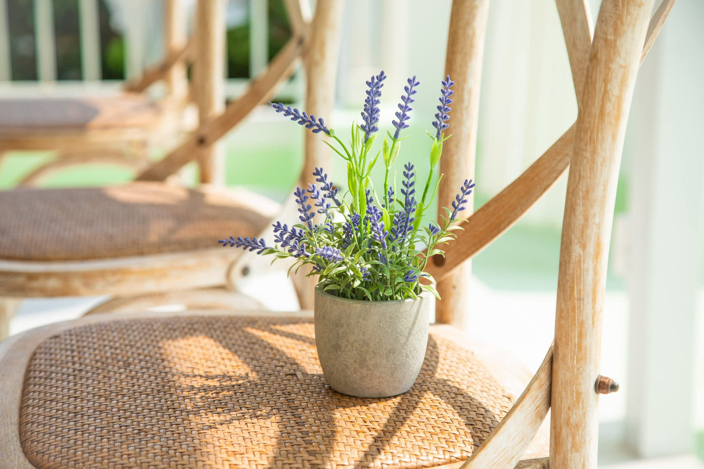 Velener Artificial Lavender Flowers(Pink/White/Purple), Small Fake Lavender Plants Pot Set of 3 - Faux Lavender Flowers for Farmhouse/Home