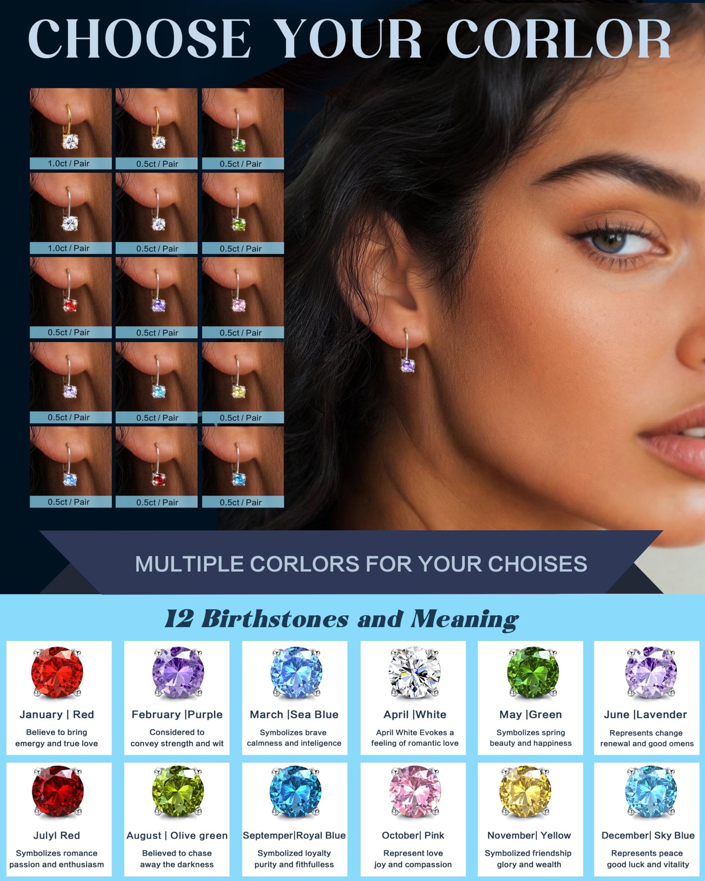 Blahanna Moissanite Earrings,1.0ct-2.0ct D Color Brilliant Round Cut Earrings S925 Sterling Silver Dangle Earrings Moissanite Leverback Drop Earring