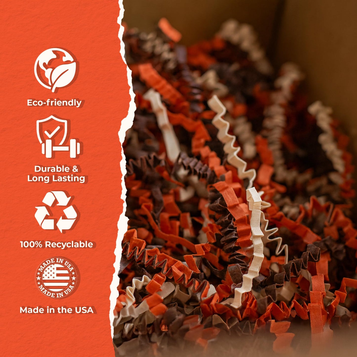MagicWater Scented Crinkle Cut Paper - 1 LB - Pumpkin Spice - Perfect for Shredded Paper Filler, Basket Filler, Gift Boxes, Bridesmaid Gifts, Christmas Stuffers & More – For All Occasions