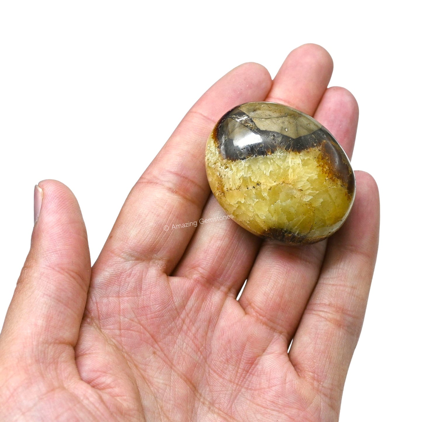 Amazing Gemstone Septarian Crystals and Healing Stones - Large Palm Stone Crystals Piedra - Crystal for Good Luck, Balanced Positive Energy, Meditation - Unique Stocking Stuffers, Gifts for Women, Men
