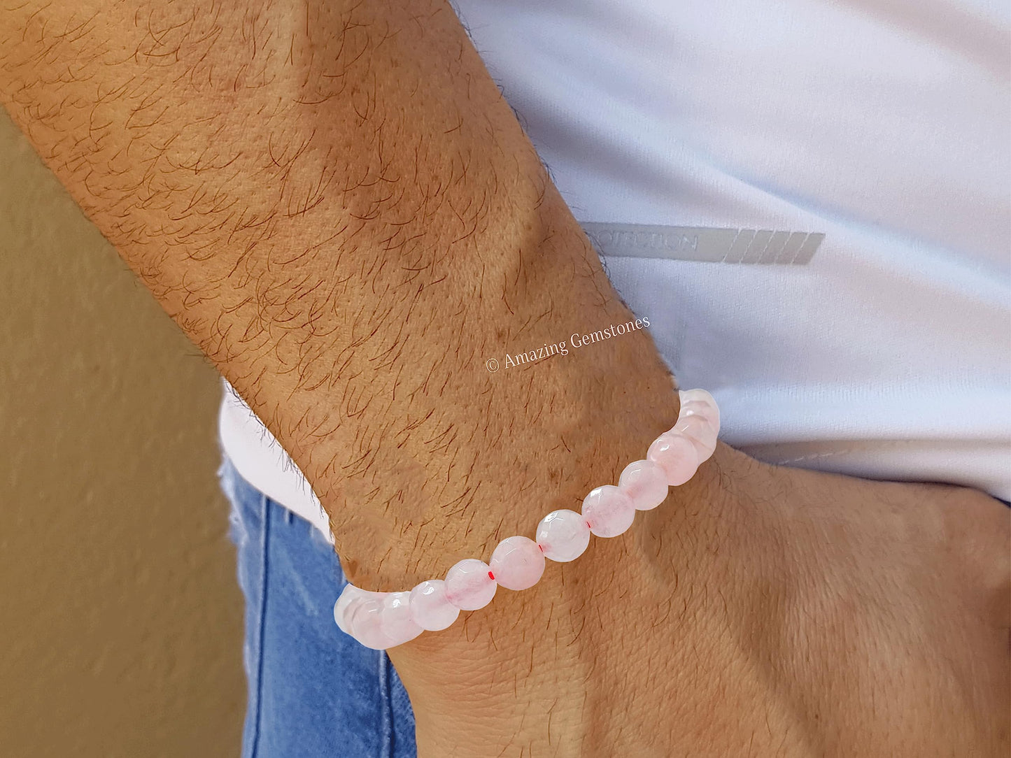 Amazing Gemstone Rose Quartz Bracelet for Women - Chakra Mens Bracelet Protection Crystals and Healing Stones - Blessing Bracelet Spiritual Meditation Gift Christmas Stocking Stuffers