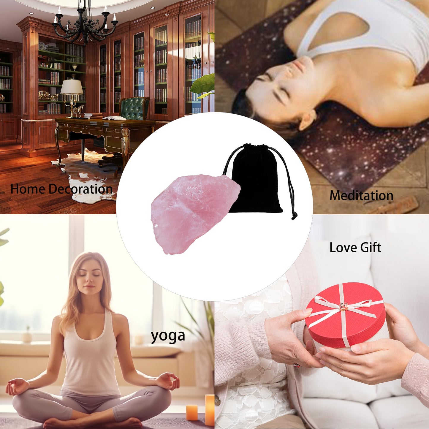 Apengshi 1.2-2'' Rose Quartz Raw Stone Natural Crystal Healing Crystal and Stone Rough Rocks for Fountain Home Garden Decor Meditation