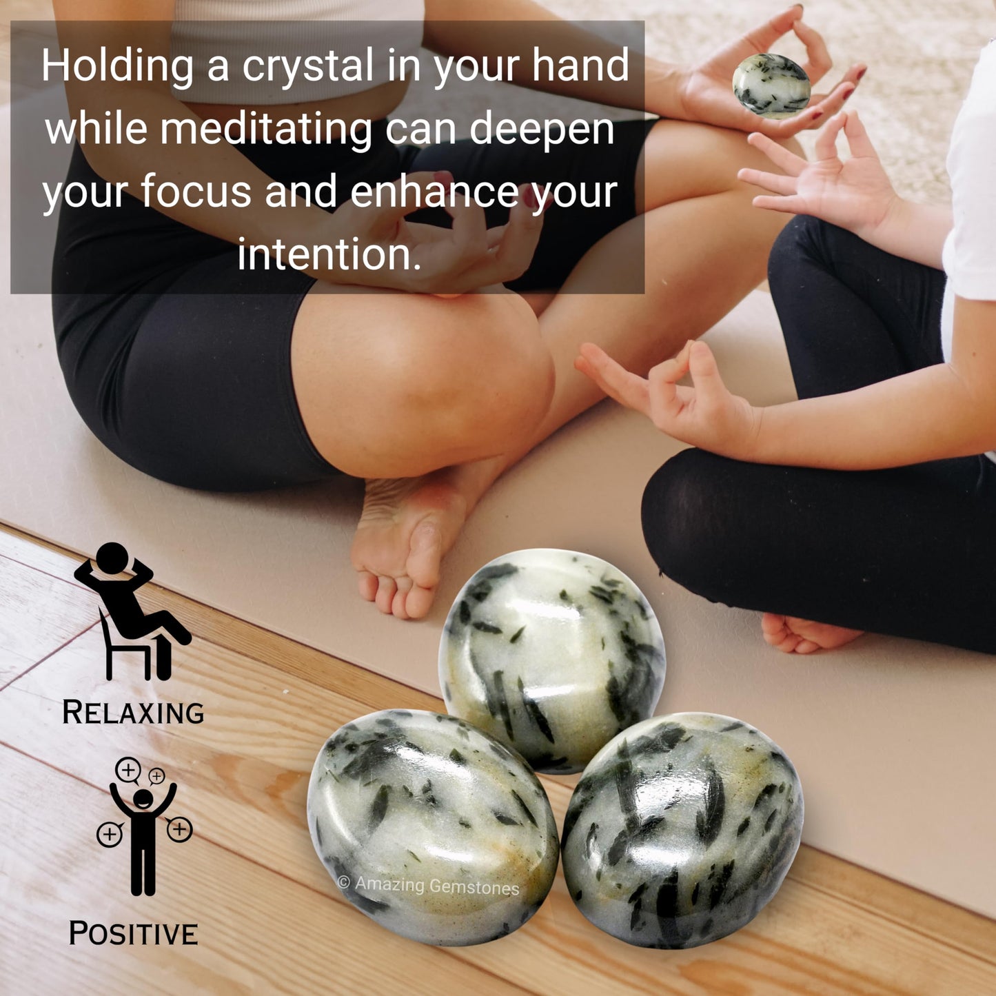 Amazing Gemstone Green Tourmaline in Quartz Crystals and Healing Stones - Large Palm Stone Crystals Piedra - Crystal for Good Luck,Positivity,Meditation - Unique Stocking Stuffers and Birthday Gifts