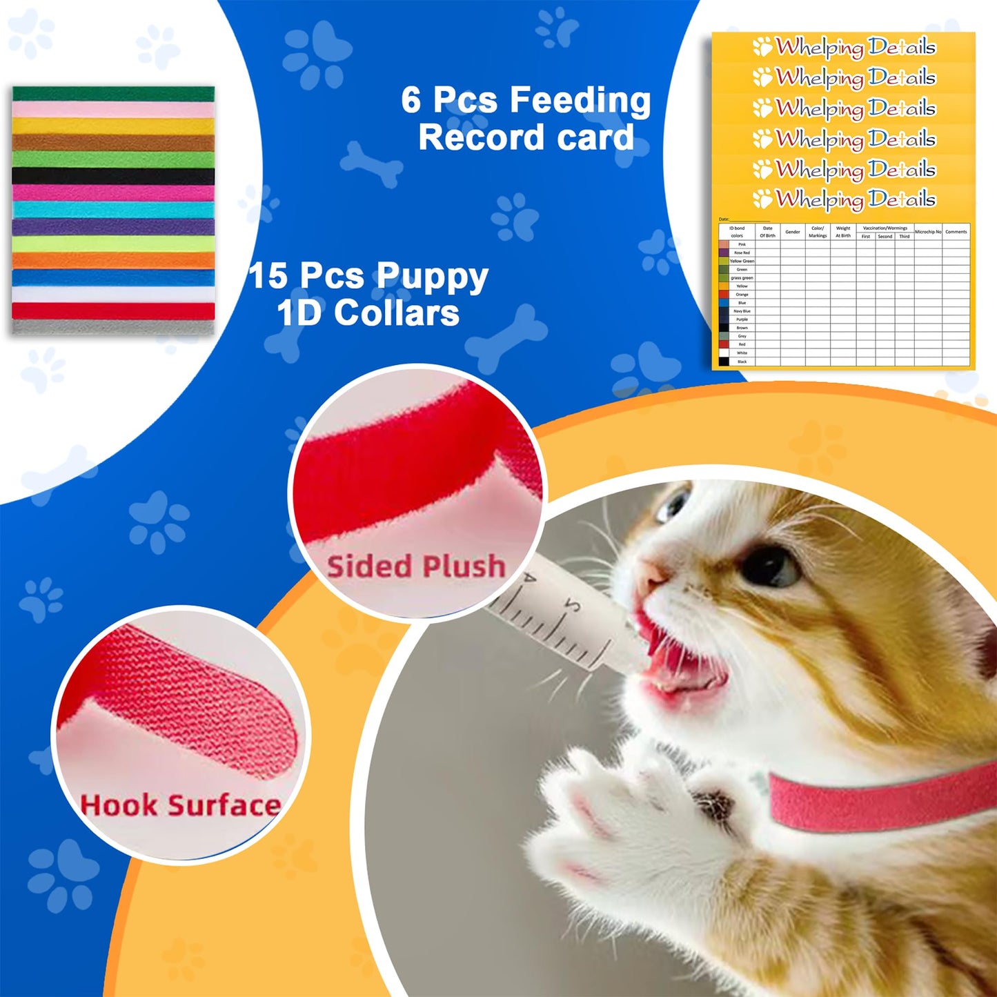 52pcs Puppy Whelping Supplies,Whelping kit,Puppies Birth,Kitten Dog Supplies,Puppy kit,Bottle Feeding kit for Newborn Puppy, Puppy Whelping Collars,Tube,Cord Clamps,Gloves,Digital Thermometer Scale