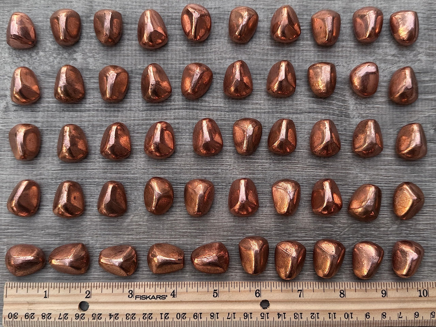 GAF TREASURES 5 Pcs Copper Tumbled Stones, Polished Natural Copper Gemstone, Copper Healing Crystals (Copper)