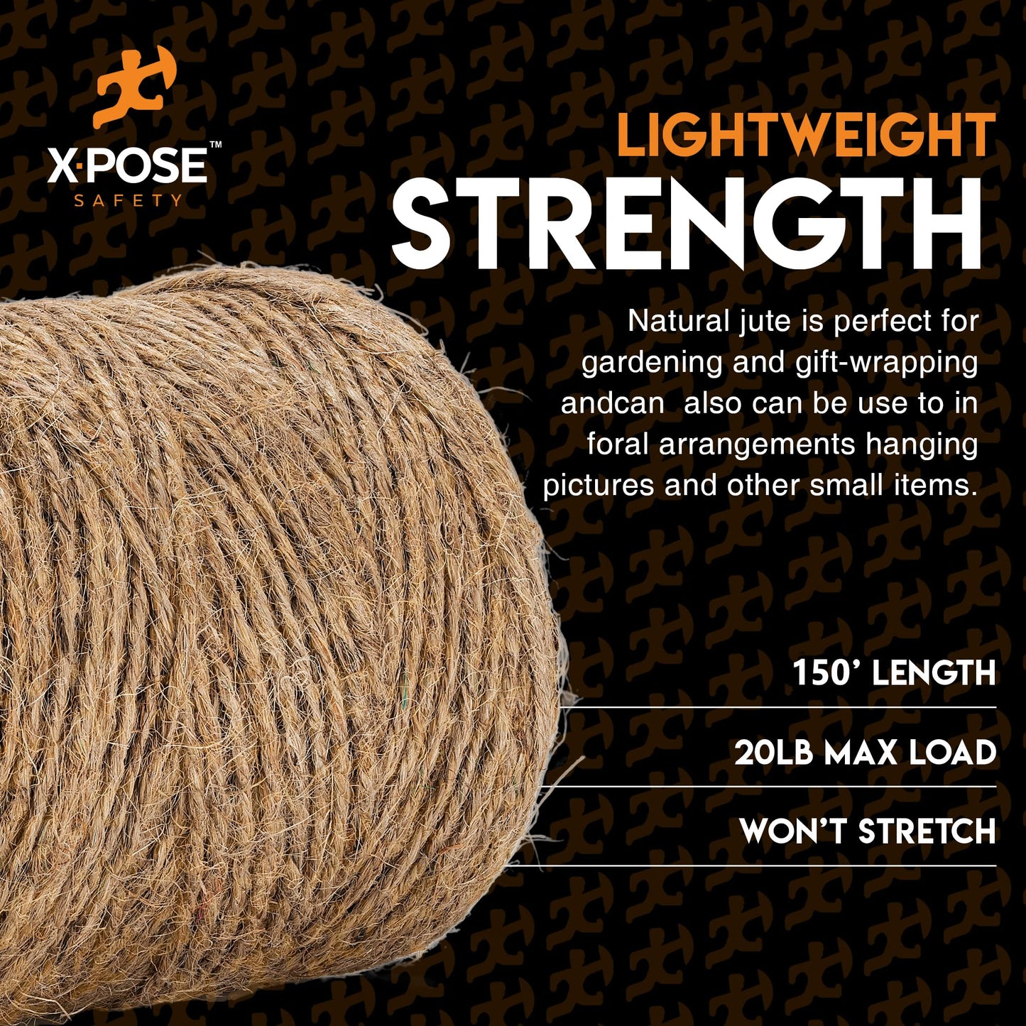 Jute Twine - 3 Ply Brown Roll 150 Feet Natural Jute String for Crafts, Packaging, Wrapping, Decorative Rope Cord for Hanging Ornaments (2 Packs)
