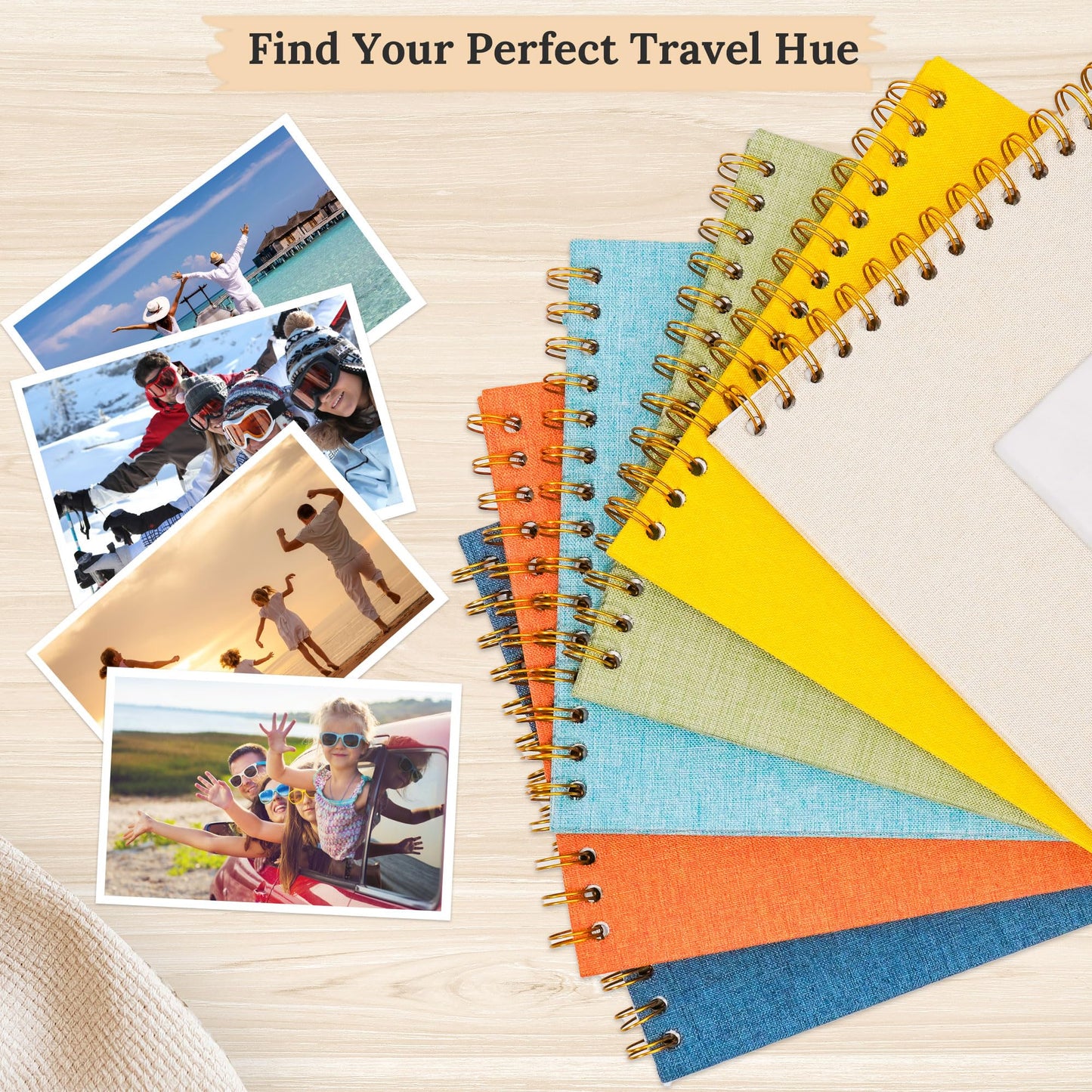 Hiwhy Scrapbook Photo Album Linen Cover, 10 x 10 Inch Hardcover Kraft White Pages Memory Book, for Travel Wedding Guest Book Christmas Baby Shower (20 Sheets/ 40 Pages,Beige)