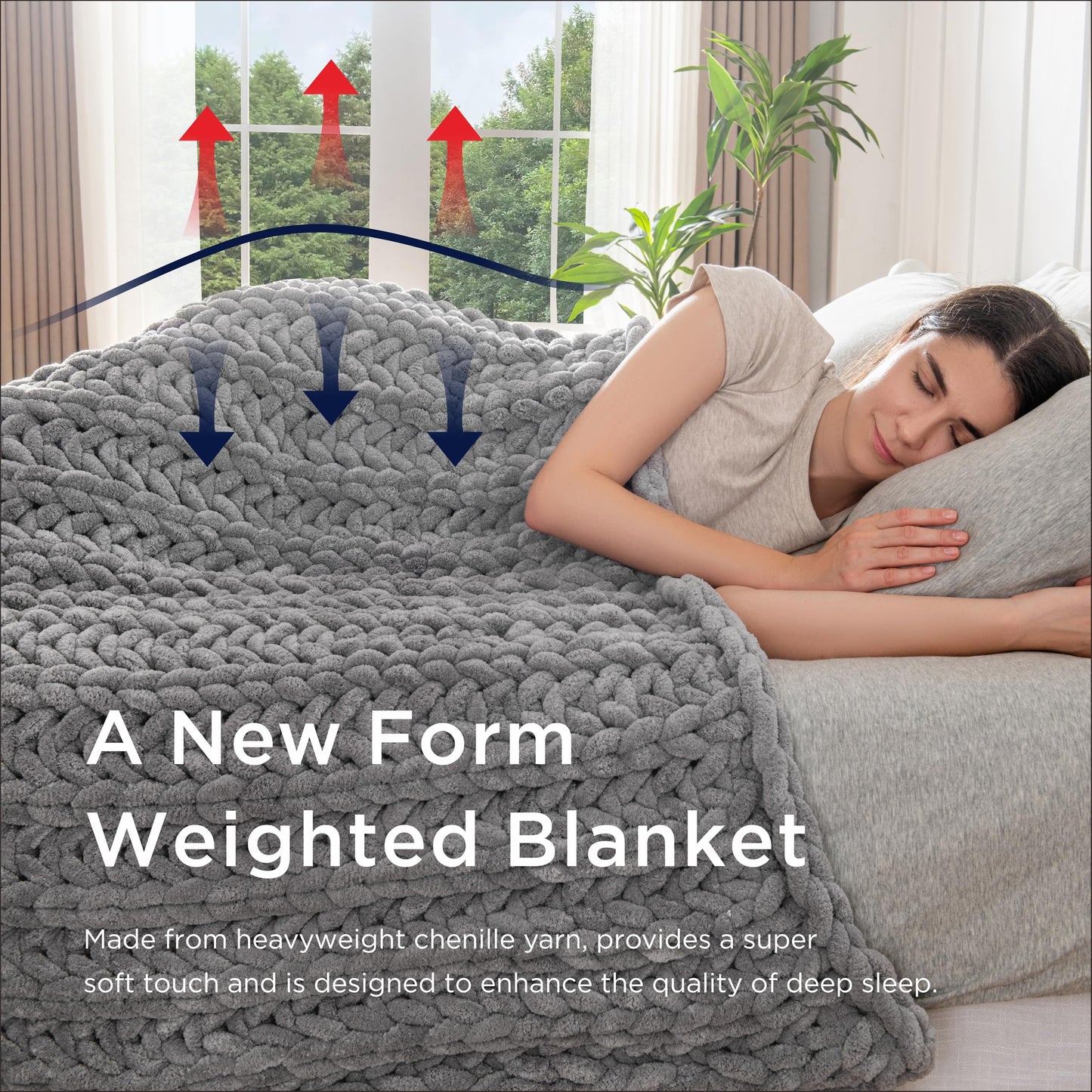 Maetoow Handmade 20 lb Soft Knitted Weighted Blanket, 60 x 80 in Breathable Chunky Knit Gravity Blanket Throw, Home Decor for Sofa Couch Bed, Light Grey
