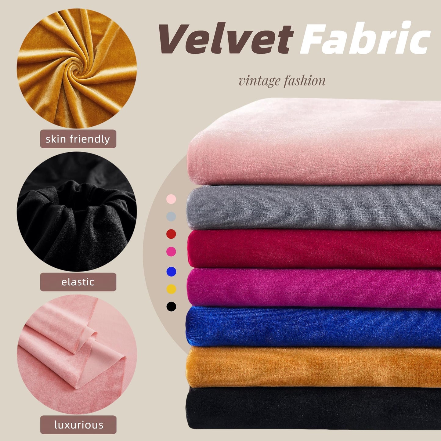 Light Olive Green Velvet Fabric by The Yard, 60" Wide Soft Stretchy Velveteen Fabric, 5 Yards Velvet Material for Upholstery Sofa Chair Cover DIY Sewing Costume Craft Curtain