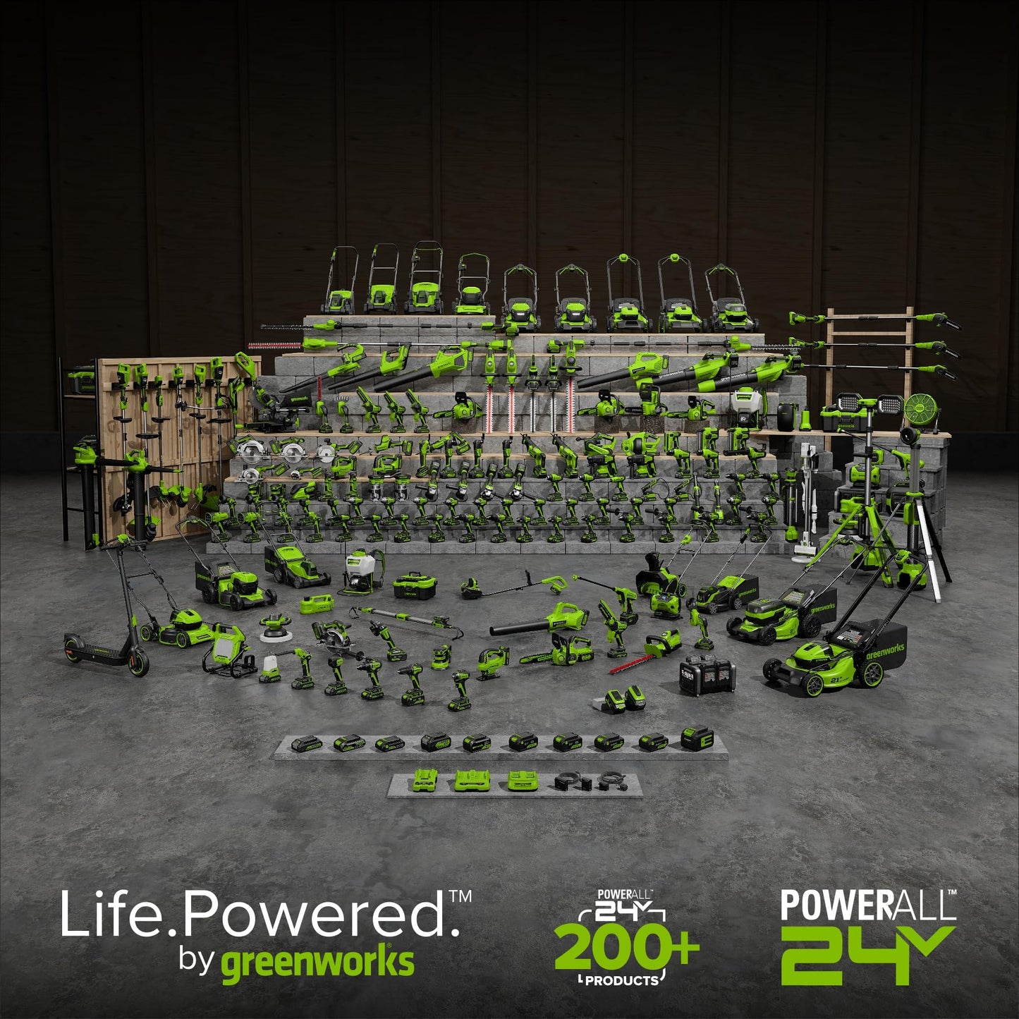 Greenworks 48V (24V x 2) 21" Cordless Battery Self-Propelled Mower & 320 CFM Blower Combo Kit w/ (2) 5.0Ah USB Batteries, (1) 2.0Ah Batter & Chargers