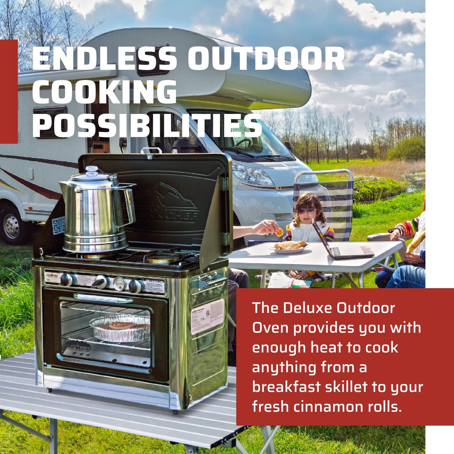 Camp Chef Outdoor Camp Oven, Black/Silver, 31" H x 24" W x 18" L