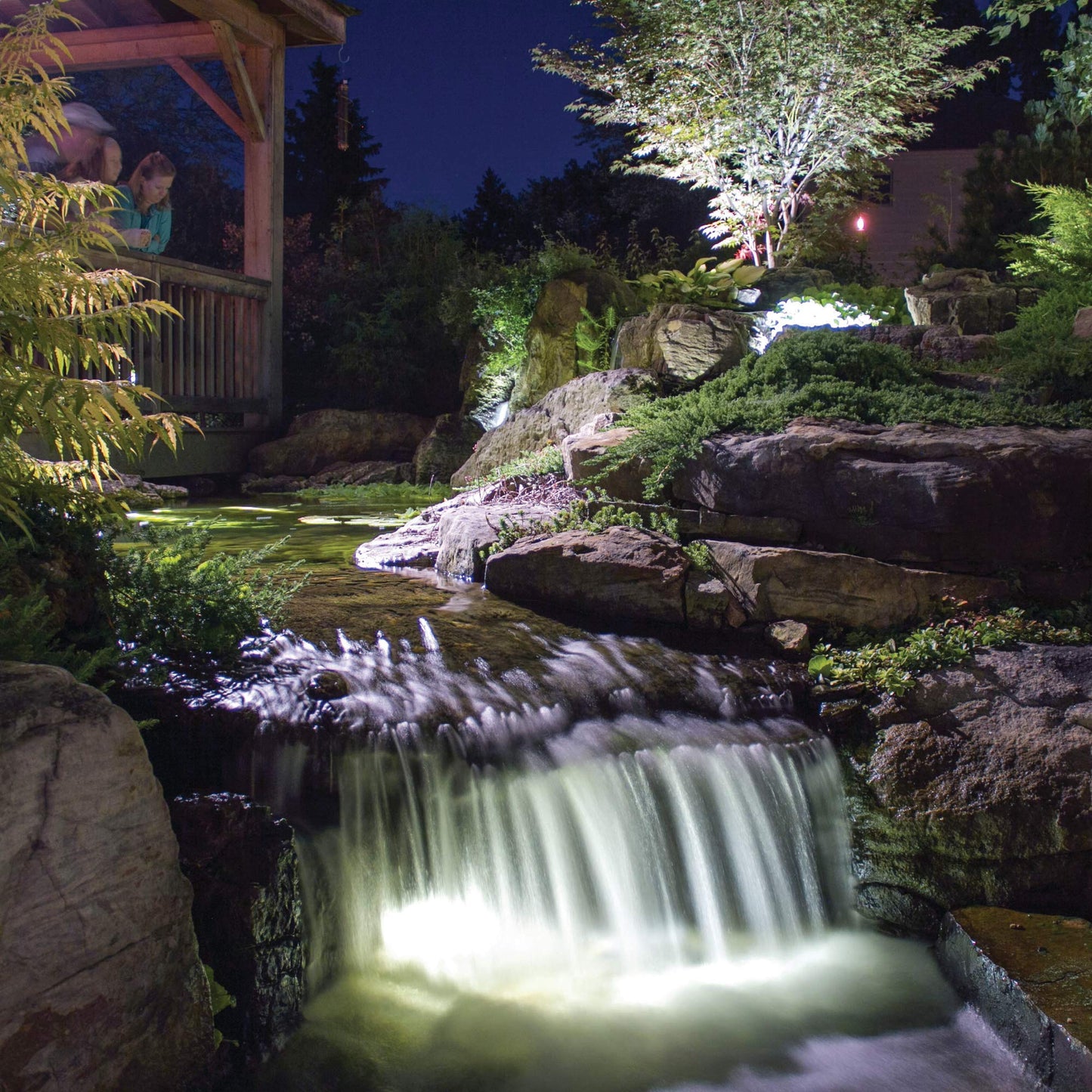 Aquascape 2-Watt Color-Changing Waterfall and Landscape Light for Ponds and Fountains – Smart App Controlled LED Spotlight, 84057