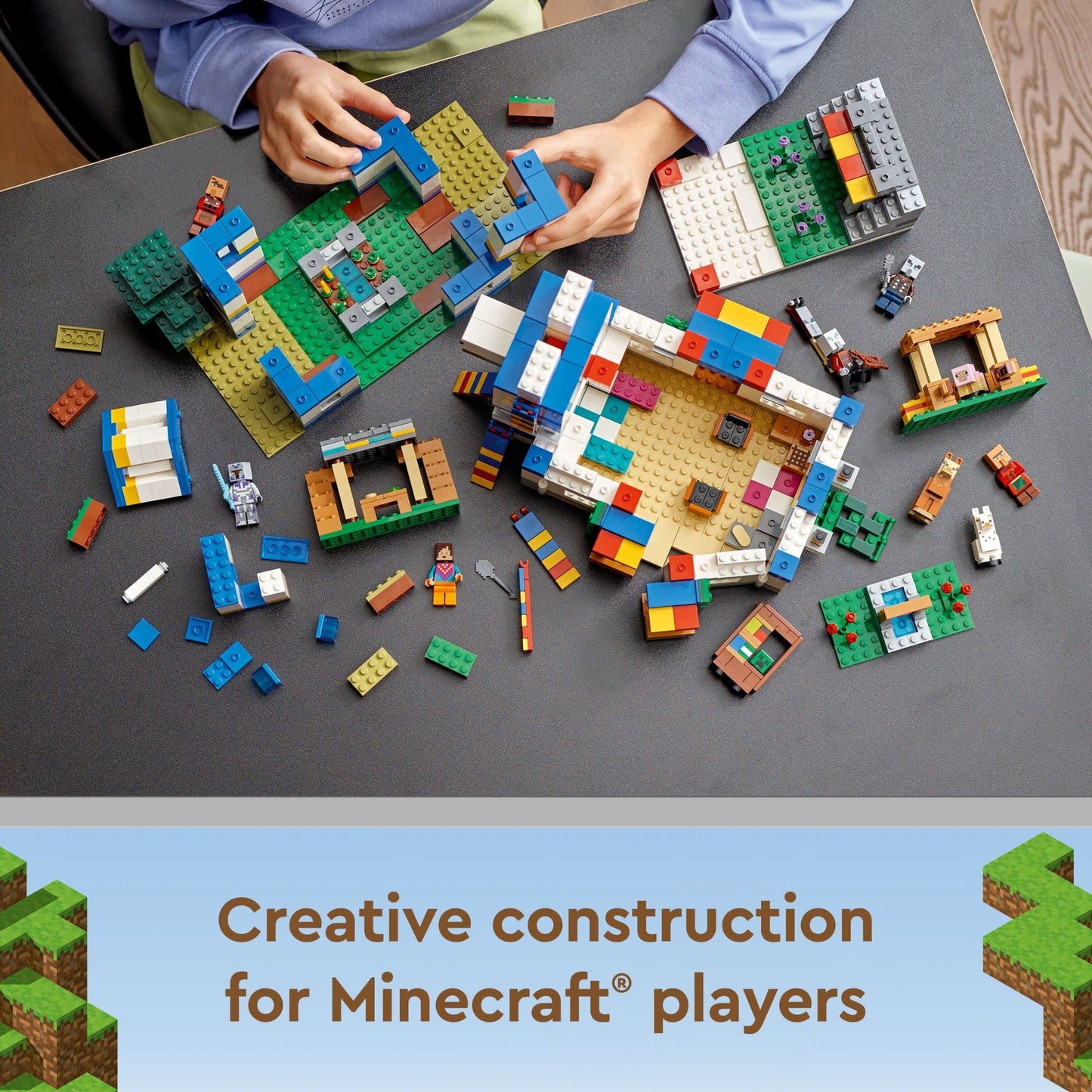 LEGO Minecraft The Llama Village Farm House Toy Building Set 21188, Minecraft Gift Idea for Kids, Boys, Girls Age 9+ Years Old, Create a Minecraft Village with 6 Customizable Buildings and Minifigures