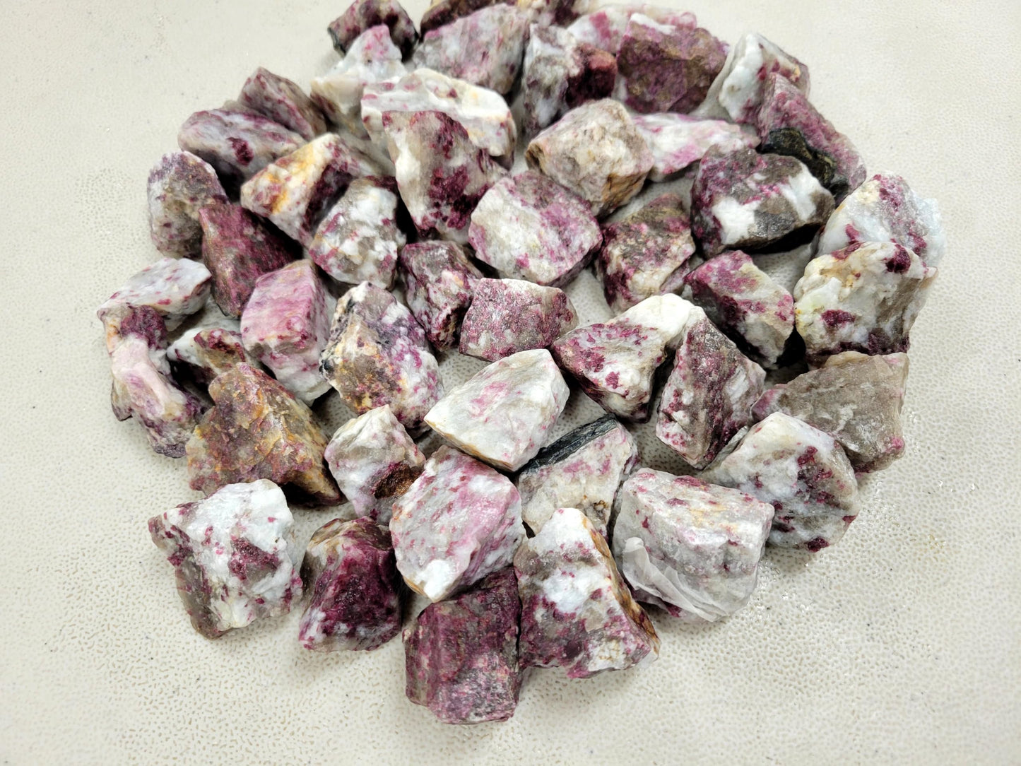 Half Pound Rubellite Tourmaline - Bulk Pink Tourmaline Rough Stones - Raw Natural Stones & Crystals - Fountain Rocks for Tumbling, Polishing, Wire Wrapping, Reiki, Chakra Crystal Healing