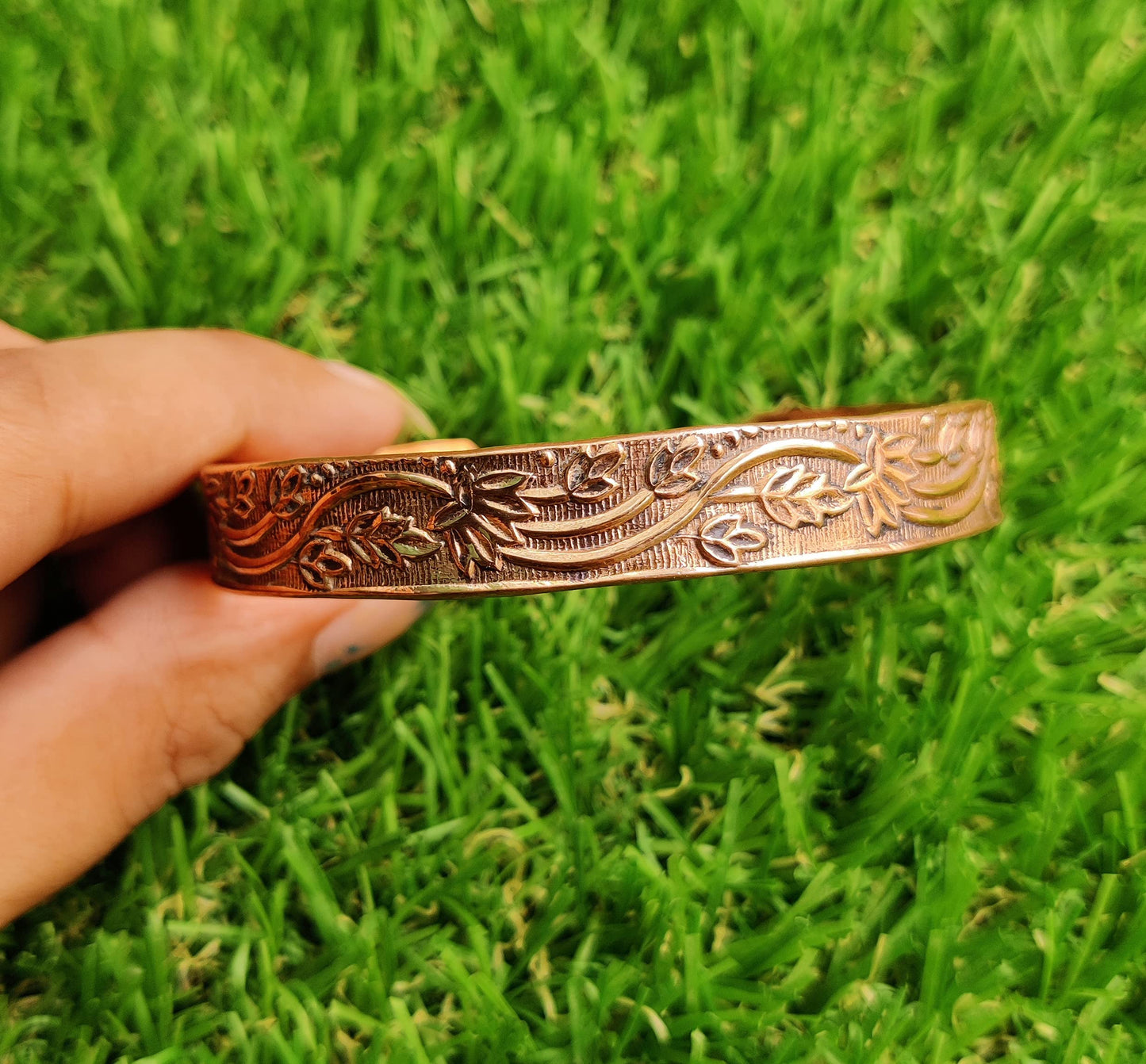 Wonder Care Copper Bracelet for Men & Women | Solid and High Gauge Pure Copper Bracelet | Copper Jewelry Cuff kada Adjustable | Best Rakhi Gift for Brother | Copper Band with Velvet Case and Gift Box