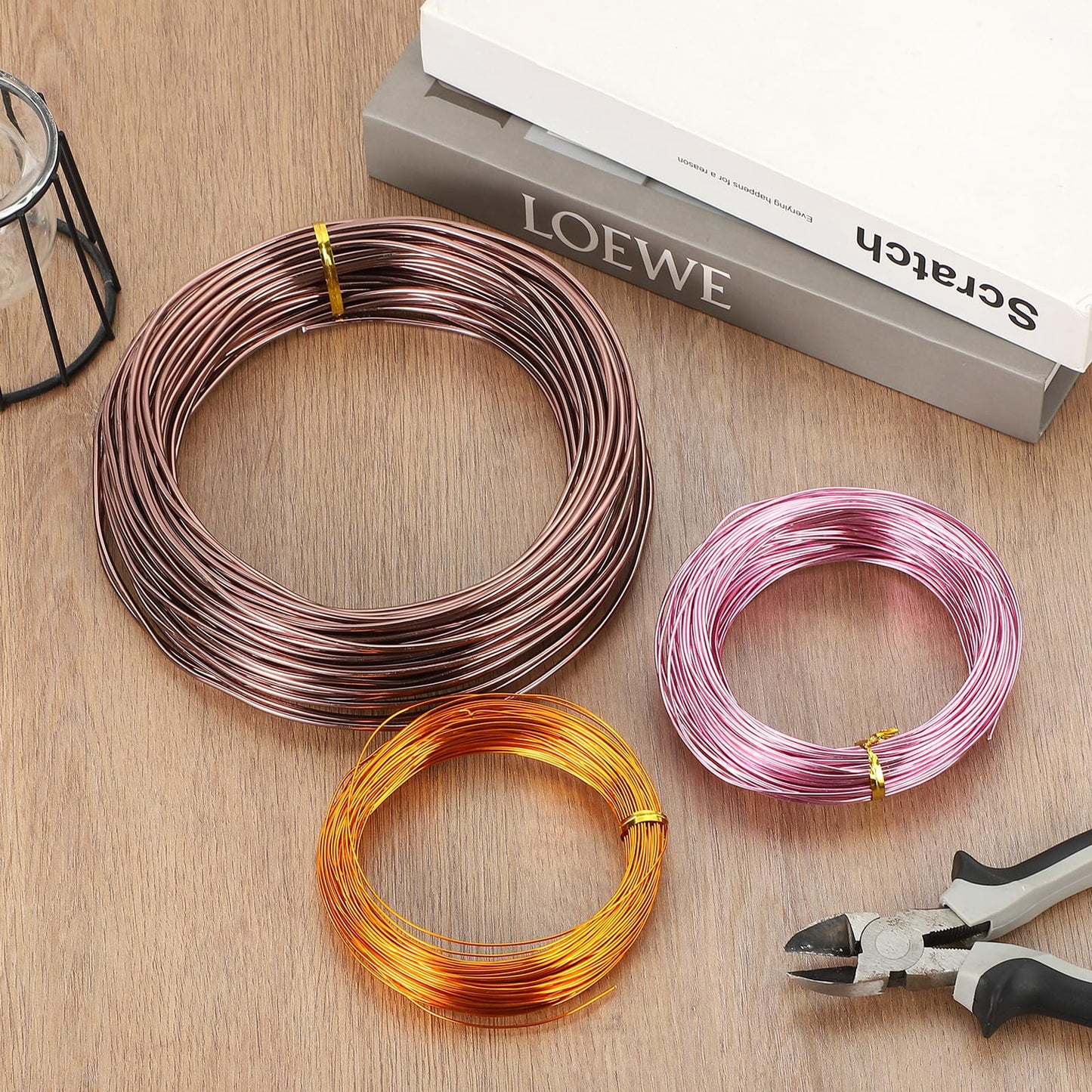 MECCANIXITY 7 Gauge 3.5mm Aluminum Wire, 80 Feet Bendable Metal Craft Armature Wire for Jewelry Making DIY Beading Floral Wreath Wrapping Sculpting, Rose Gold