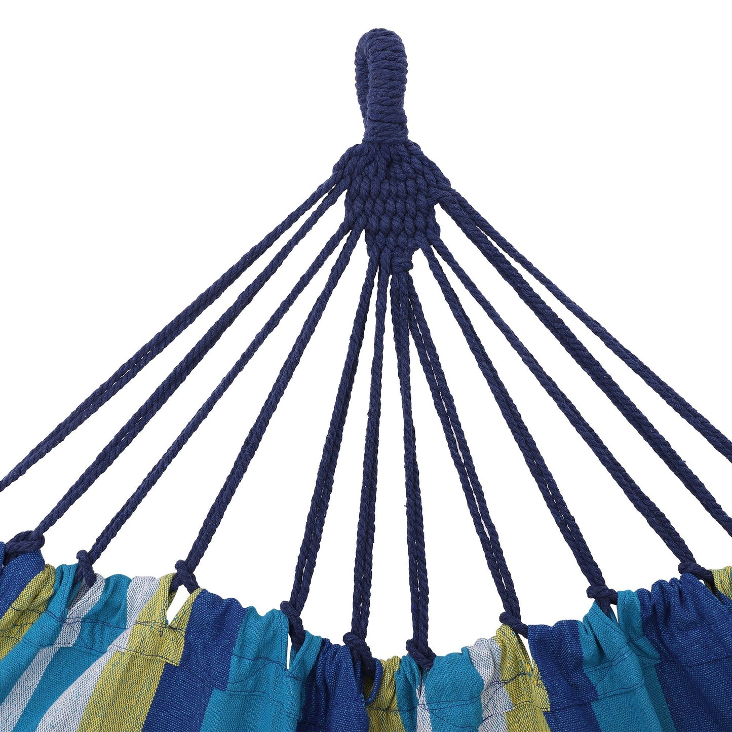 SONGMICS Double Hammock, 98.4 x 59.1 Inches, 660 lb Load Capacity, with Hanging Straps, Carabiners, Carry Bag, for Garden, Outdoor, Camping, Blue and Yellow Stripes UGDC15YU