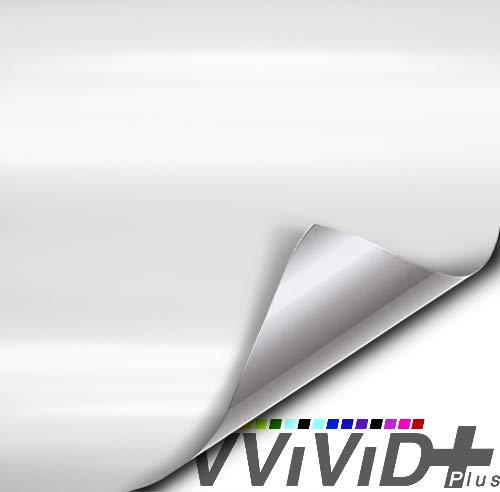 VViViD+ Satin Finish Premium Adhesive Vinyl Wrap Film (25ft x 5ft (White))