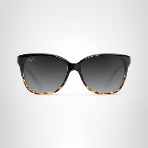 Maui Jim Women's Starfish Polarized Fashion Sunglasses, Black with Tortoise/Neutral Grey, Medium