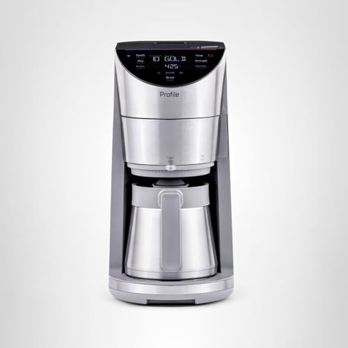 GE Profile Smart Grind & Brew Coffee Maker w/Podless Single Serve, 90oz Water Reservoir, 10 Cup Thermal Carafe, Voice Control, Adjustable Burr Grinder, SCA Certified, Barista-Quality, Stainless Steel