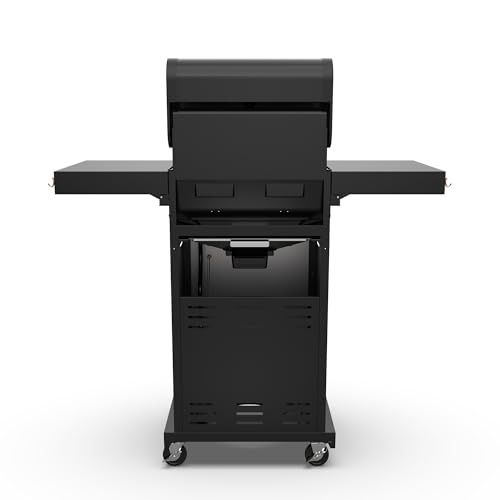 Permasteel 2-Burner Propane Gas Grill, BBQ Grill with Foldable Side Tables & Tool Hooks, Perfect for Outdoor Cooking, Patio & Garden, Black/Copper