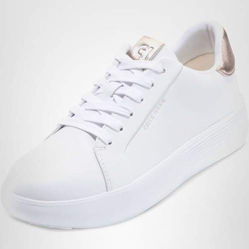 Cole Haan Women's Grand Crosscourt Joy Platform Sneakers, Optic White/Rose Gold, 8-C US