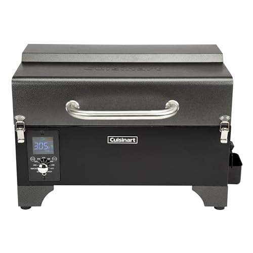 Cuisinart 8-in-1 Portable Wood Pellet Grill and Smoker, Compact for RV, Tailgates, Camping, and Backyard Cooking, Smoky Flavor, Versatile Meat Smoker