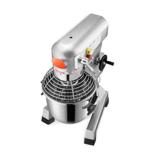 Happybuy 20Qt Commercial Food Mixer with Timing Function， Commercial Mixer 1100W Stainless Steel Bowl Heavy Duty Electric Food Mixer Commercial with 3 Speeds Adjustable, Perfect for Bakery Pizzeria
