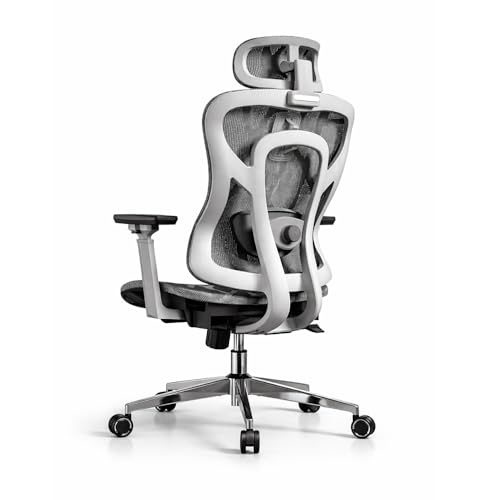Logicfox Ergonomic Office Chair for Long Hours,High Back Mesh Chair with Adaptive Thoracic & Lumbar Support,3D Adjustable Armrests and Headrest,Designed for 8–10 Hour Workdays