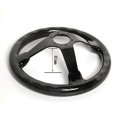 HIWOWSPORT Carbon Fiber Racing Quick Release Steering Wheel 14'' inch 350mm Diameter 6 Bolts