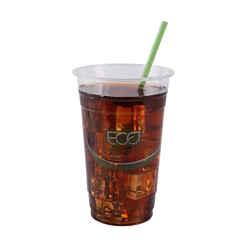 Eco-Products Compostable Paper Wrapped Plastic Straws, 7.75" Long, 5mm Diameter, Case of 9600, Green Disposable Plant Based PLA Plastic, Standard Sized Drinking Straws, ASTM Compliant, BPI-Certified