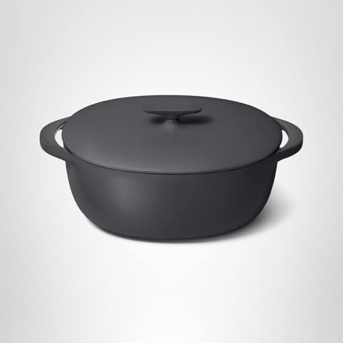 Caraway Enameled Cast Iron Dutch Oven - 8qt Dutch Oven With Lid - 3 Layer Enamel Coating - No Seasoning Required - Compatible With All Stovetops - Oven Safe - No Forever Chemicals - Charcoal