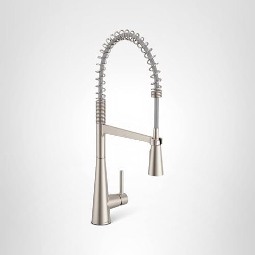 Moen Sleek Stainless Pulldown Kitchen Faucet, Modern Kitchen Faucet with One Handle High-Arc, Power Boost, Easy Installation and Spot Resist Finish, 5925SRS