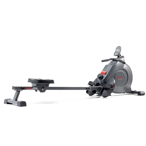 Sunny Health & Fitness Magnetic Rowing Machine with Extended Slide Rail with Bluetooth Connection to Free SunnyFit® App – SF-RW522016