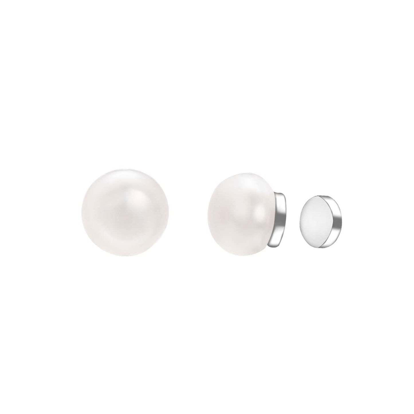Airokiy Pearl Magnetic Earrings for Women Non Piercing 8mm Magnetic Clip on Earrings Wedding Bridal Jewellery