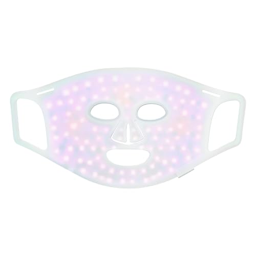 Red Light Therapy for Face & Neck, LED Red Light Therapy Mask for Anti-Aging, Wrinkle Reduction, and Skin Firming, Rechargeable LED Face Mask Light Therapy, 7 Modes, 5 Levels, Home & Travel Use